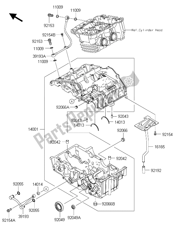 Toutes les pièces pour le Carter du Kawasaki Ninja 300 ABS 2015