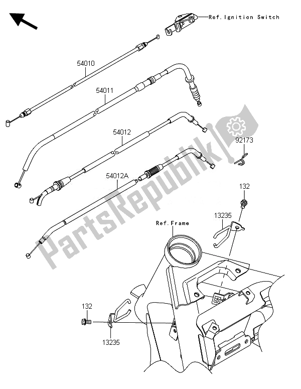 Toutes les pièces pour le Câbles du Kawasaki ER 6N 650 2014