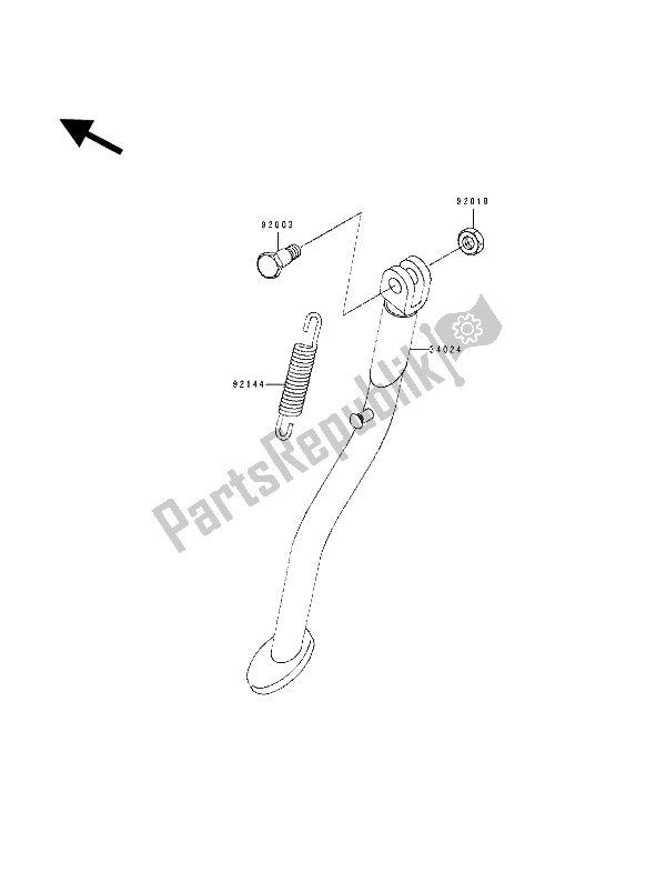 Tutte le parti per il In Piedi del Kawasaki KDX 125 1993