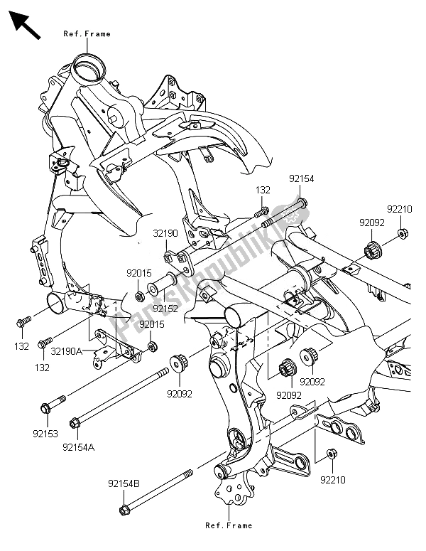 Todas las partes para Montaje Del Motor de Kawasaki Versys 1000 ABS 2014