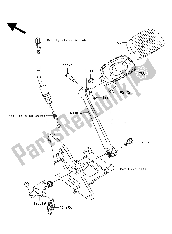 All parts for the Brake Pedal of the Kawasaki VN 900 Classic 2010