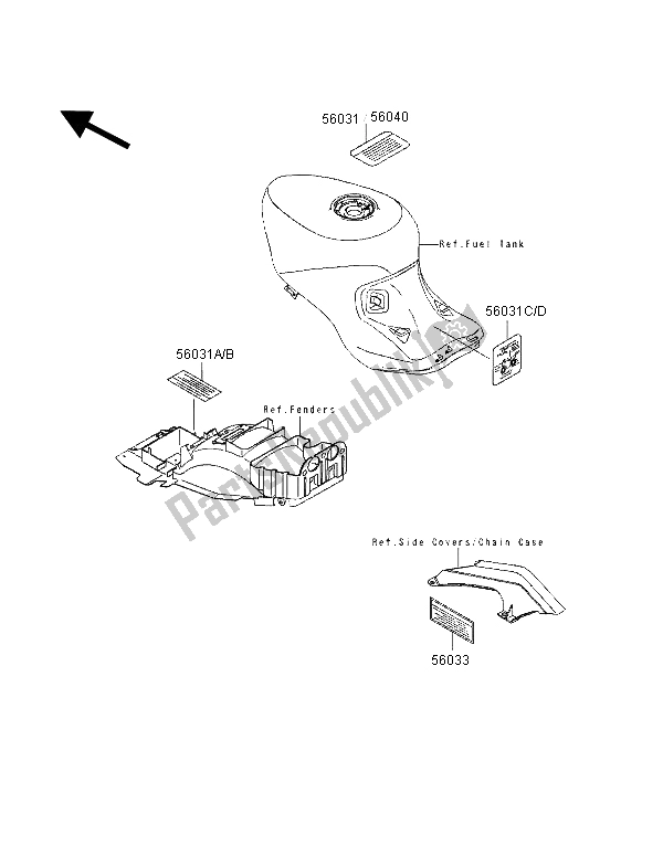 All parts for the Labels of the Kawasaki ZZ R 1100 1998