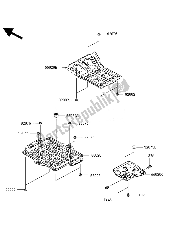 All parts for the Optional Parts (guard) of the Kawasaki KVF 650 4X4 2010