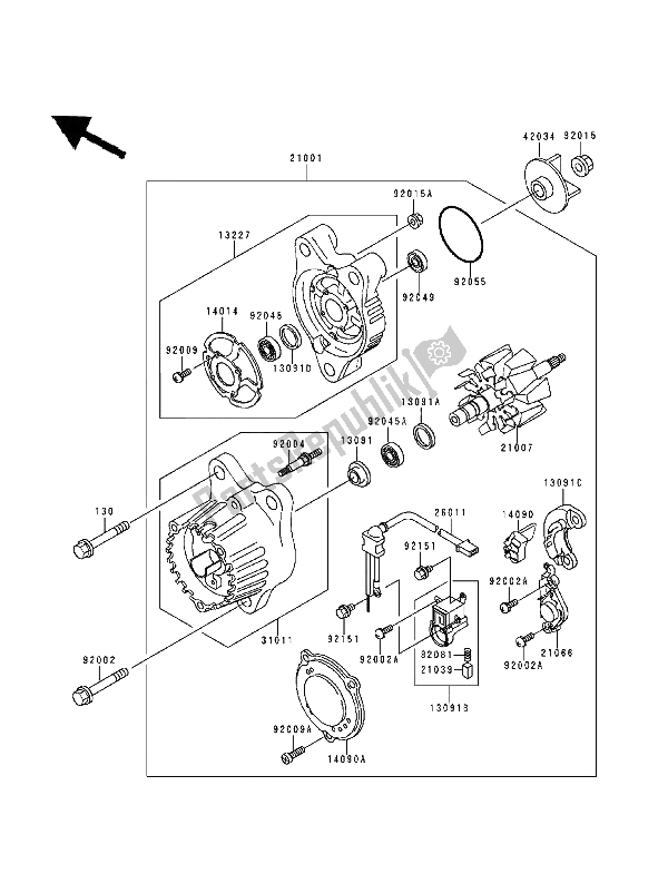 All parts for the Generator of the Kawasaki Ninja ZX9R 900 1994