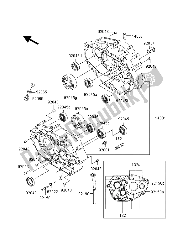 Tutte le parti per il Carter del Kawasaki KLX 250R 1996