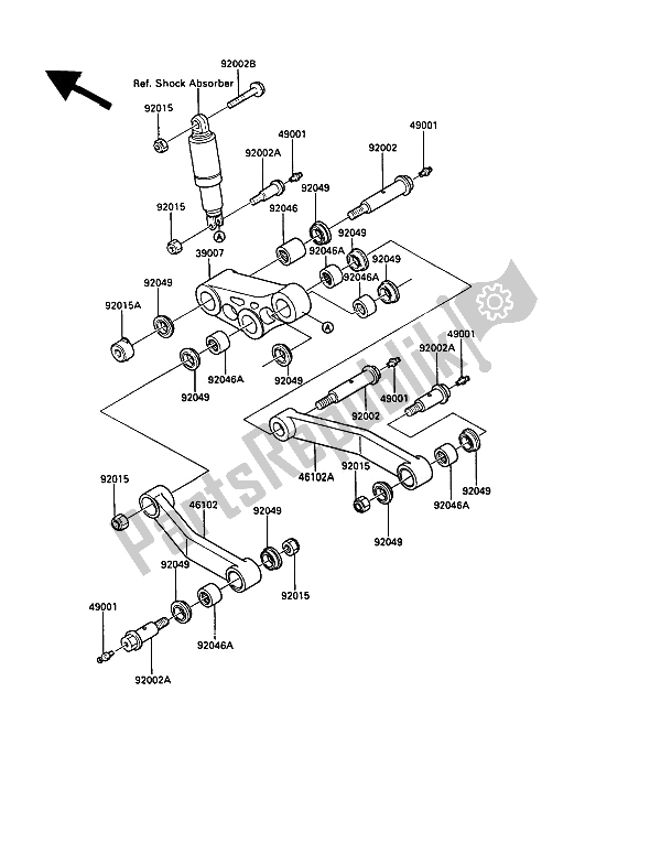 Todas las partes para Suspensión de Kawasaki 1000 GTR 1991