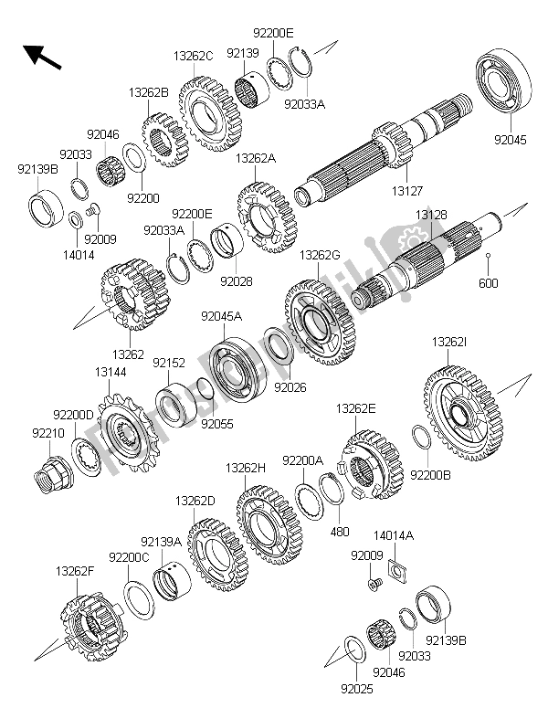 Wszystkie części do Przenoszenie Kawasaki ER 6F 650 2015