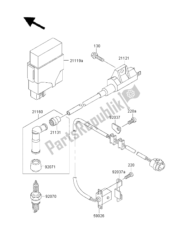 Todas las partes para Sistema De Encendido de Kawasaki KVF 300 4X4 2000