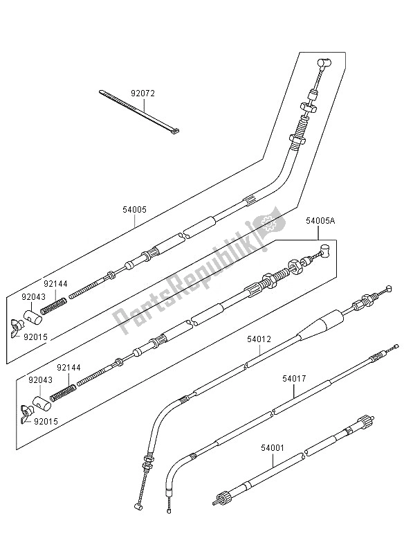 All parts for the Cables of the Kawasaki KLF 300 2005