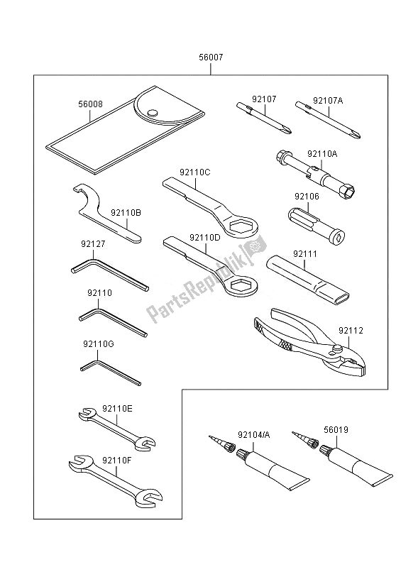 All parts for the Owners Tools of the Kawasaki ER 6F ABS 650 2007