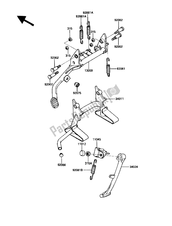 Todas as partes de Ficar do Kawasaki ZG 1200 B1 1990