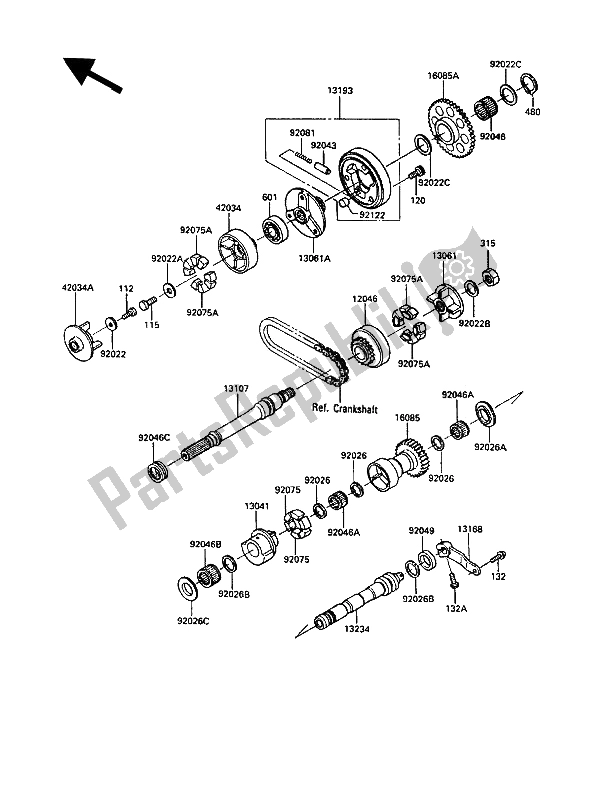 All parts for the Balancer of the Kawasaki GPZ 900R 1990