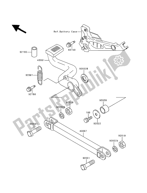 Todas las partes para Pedal De Freno de Kawasaki Zephyr 750 1992