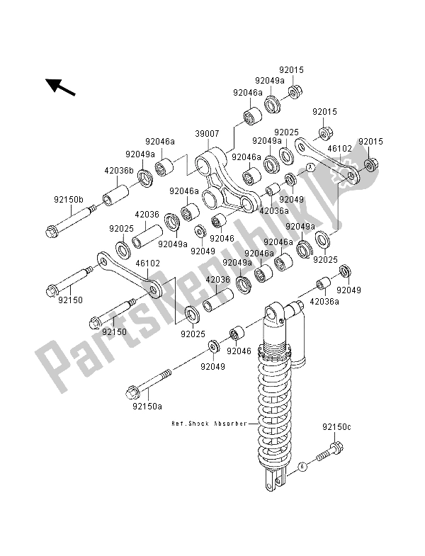 All parts for the Suspension of the Kawasaki KX 250 1997