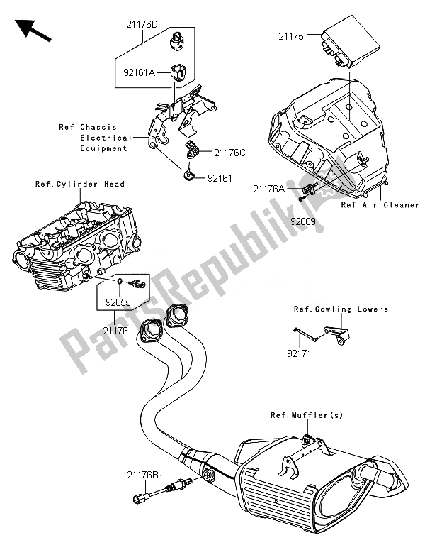 All parts for the Fuel Injection of the Kawasaki ER 6F ABS 650 2014