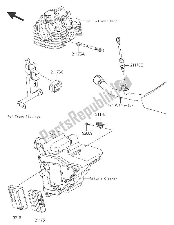 All parts for the Fuel Injection of the Kawasaki KLX 125 2016