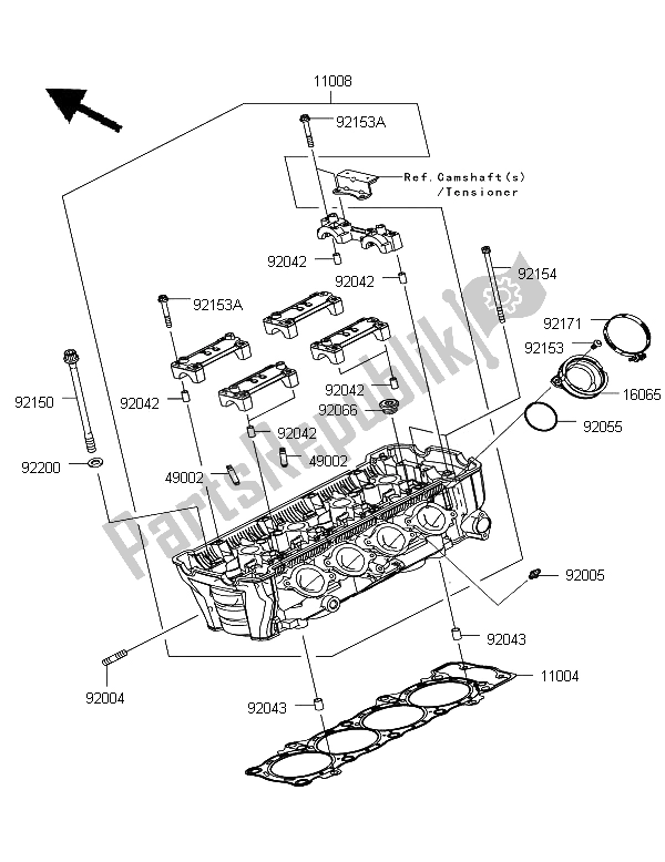 Tutte le parti per il Testata del Kawasaki Z 1000 SX 2011