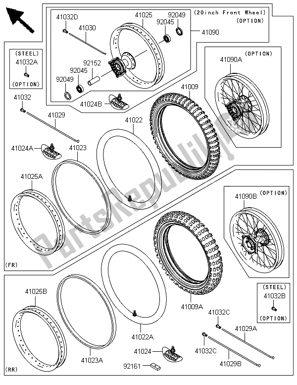 Toutes les pièces pour le Pneus du Kawasaki KX 450F 2008