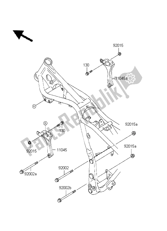 All parts for the Frame Fittings of the Kawasaki EL 252 1999