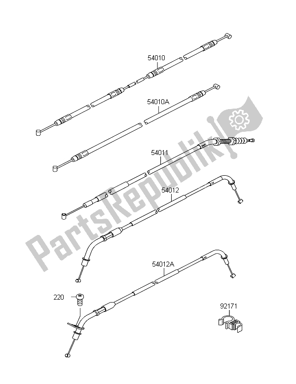 Wszystkie części do Kable Kawasaki Z 750R 2011