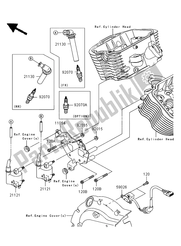 All parts for the Ignition System of the Kawasaki VN 900 Classic 2009