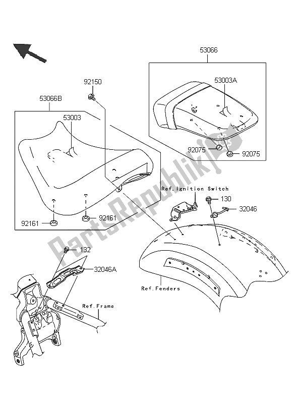 All parts for the Seat of the Kawasaki VN 2000 2005