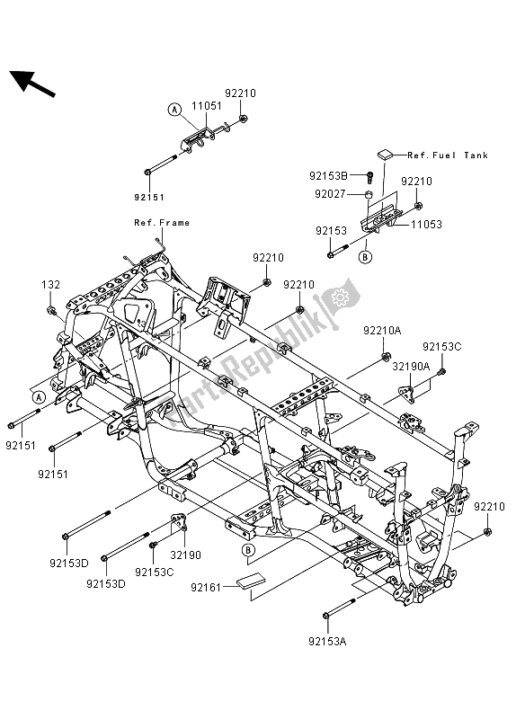 All parts for the Engine Mount of the Kawasaki KVF 750 4X4 EPS 2013