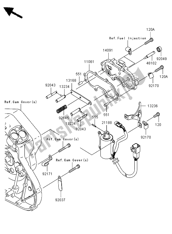 Toutes les pièces pour le Solénoïde Du Démarreur du Kawasaki VN 2000 2006