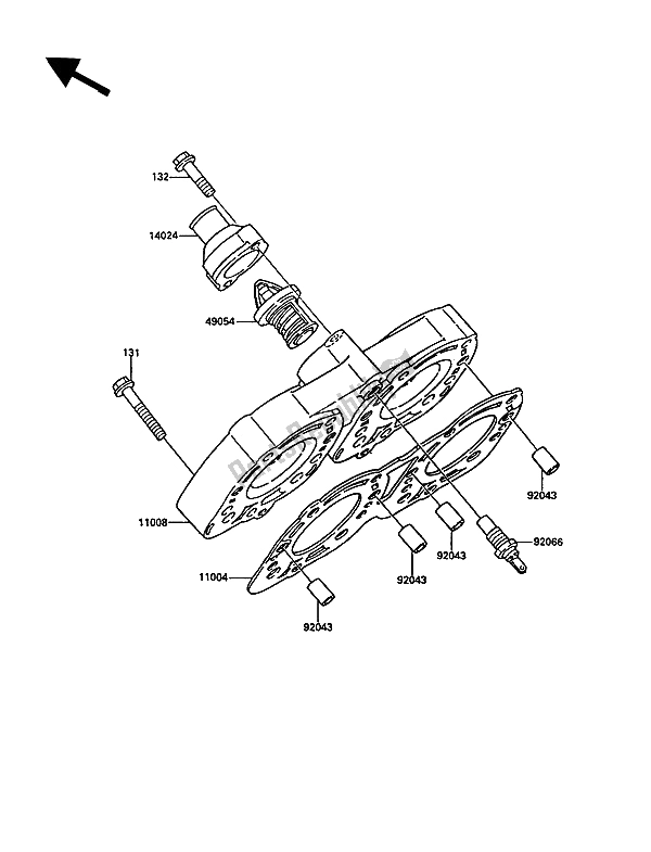 Tutte le parti per il Testata del Kawasaki KR 1 250 1989