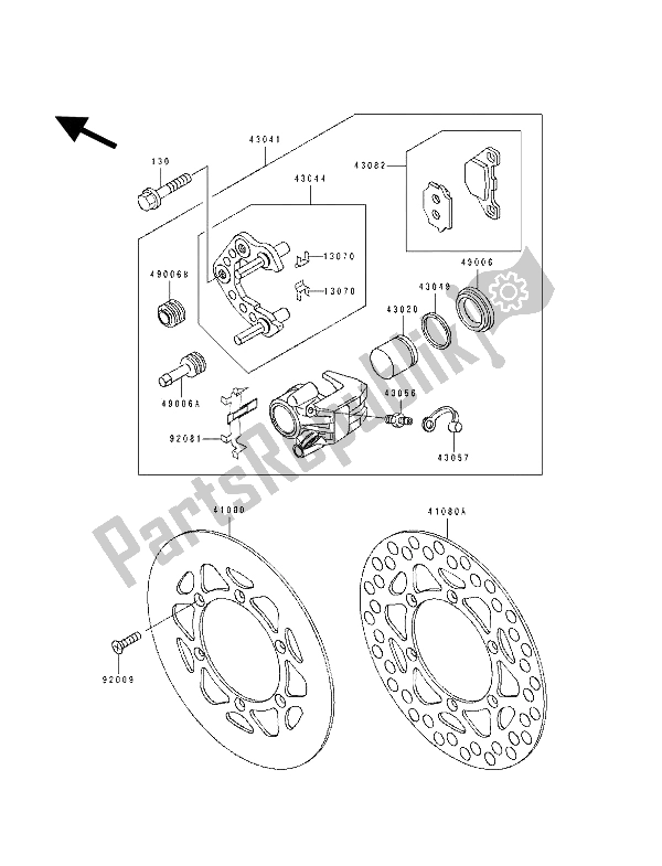 Toutes les pièces pour le Frein Avant du Kawasaki KX 80 SW LW 1994