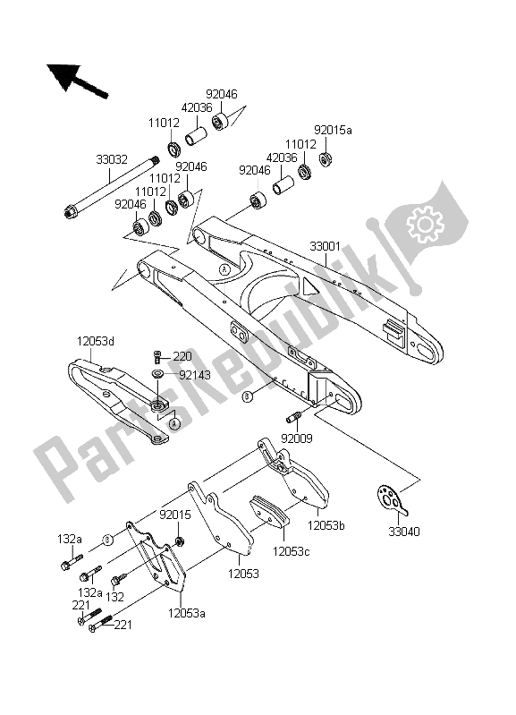 Todas las partes para Basculante de Kawasaki KDX 200 1996