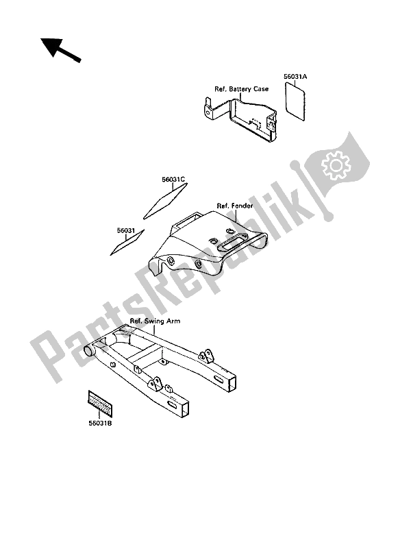 Todas las partes para Etiquetas de Kawasaki EL 250 1988