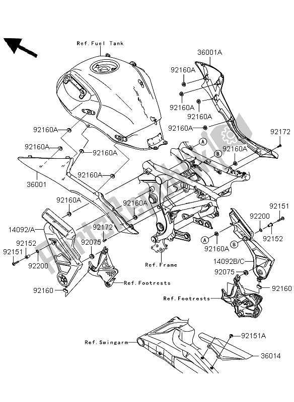 All parts for the Side Covers & Chain Cover of the Kawasaki Versys ABS 650 2011