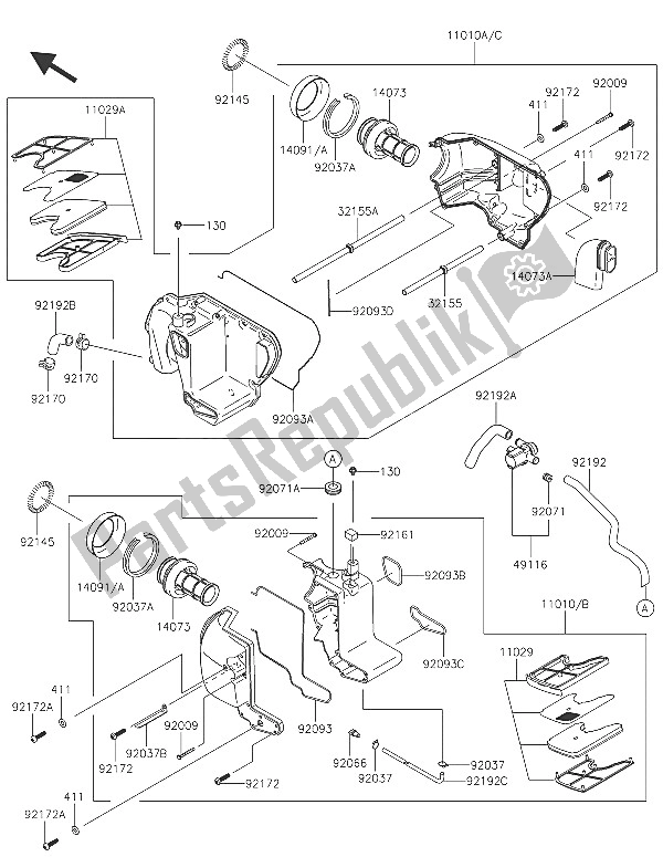 Tutte le parti per il Filtro Dell'aria del Kawasaki W 800 2016