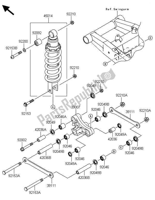 Tutte le parti per il Sospensione E Ammortizzatore del Kawasaki Z 800 ABS DDS 2013