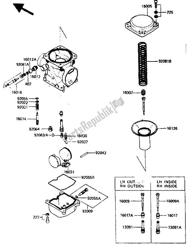 Toutes les pièces pour le Pièces De Carburateur du Kawasaki ZX 400 1987