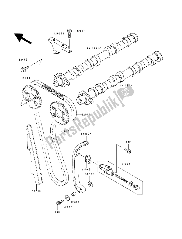 Tutte le parti per il Albero A Camme (s) E Tenditore del Kawasaki ZZ R 1100 1994