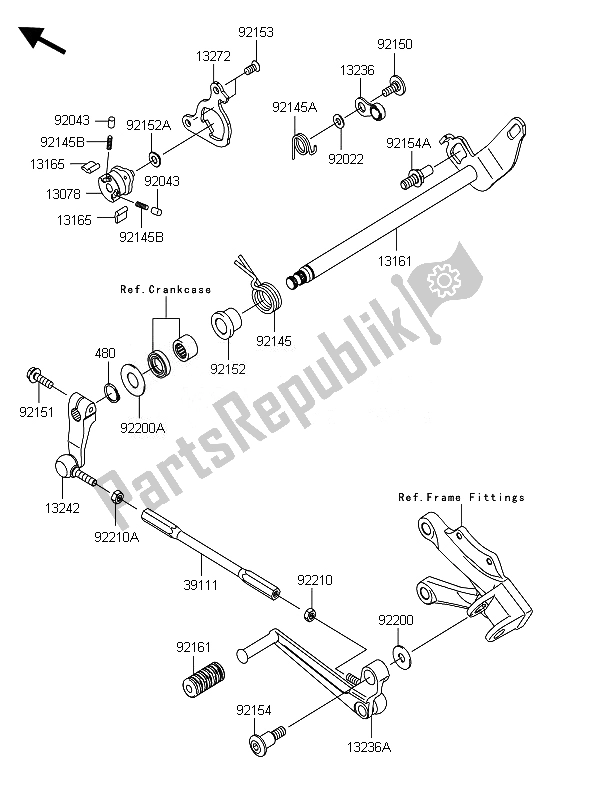 Tutte le parti per il Meccanismo Di Cambio Marcia del Kawasaki Ninja ZX 10R 1000 2010