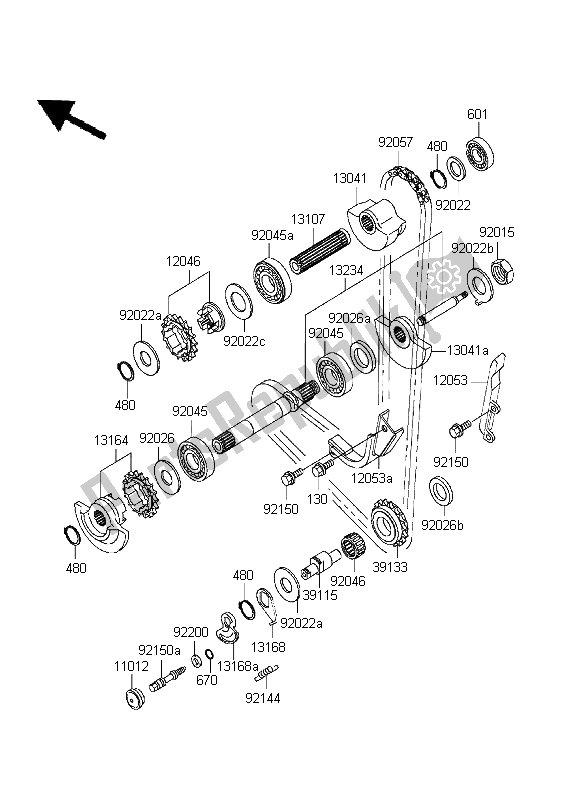 Alle onderdelen voor de Balancer van de Kawasaki KLR 650 1999