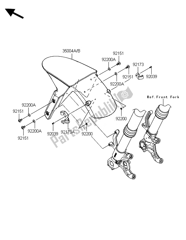 Todas las partes para Guardabarros Delantero de Kawasaki Ninja ZX 6R 600 2014