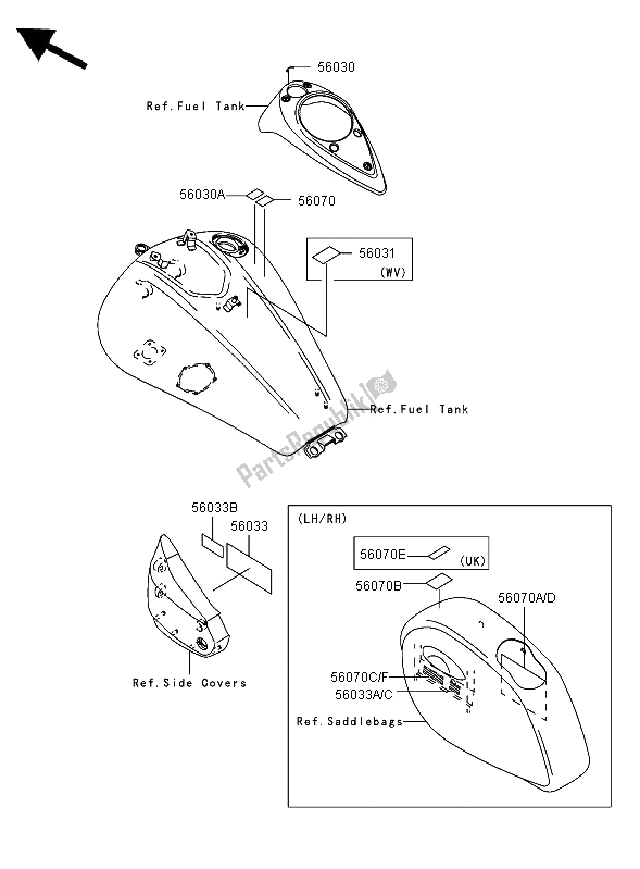 Toutes les pièces pour le Étiquettes du Kawasaki VN 1600 Classic Tourer 2006