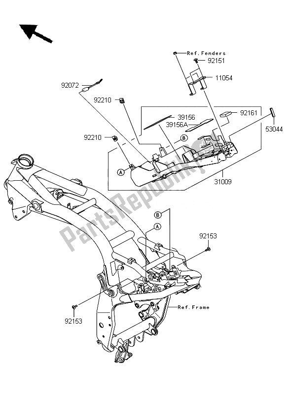 Todas las partes para Caja De Batería de Kawasaki Z 750 ABS 2007