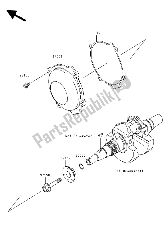 All parts for the Recoil Starter of the Kawasaki KVF 650 4X4 2011