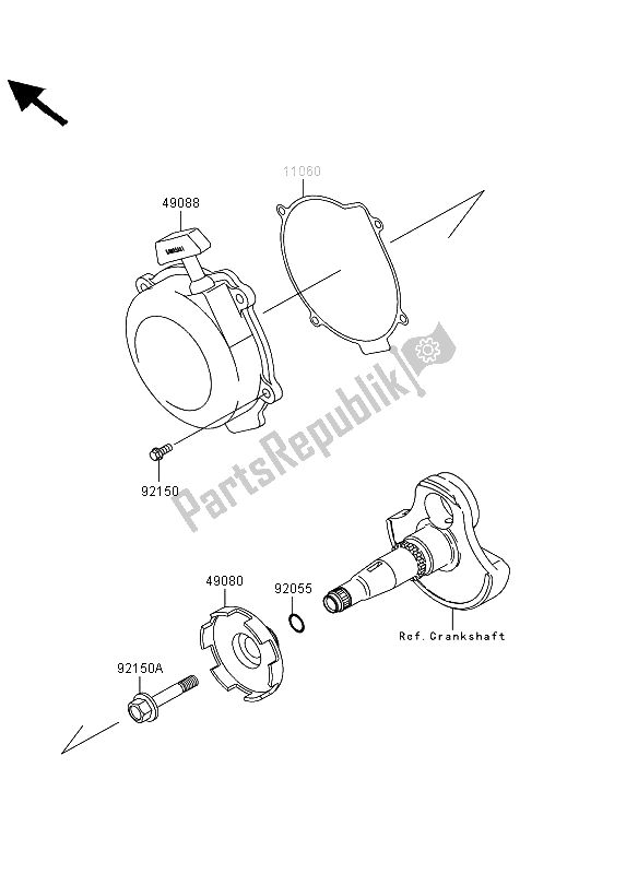 All parts for the Recoil Starter of the Kawasaki KVF 360 4X4 2012