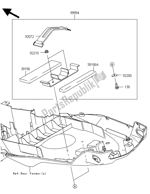 All parts for the Accessory (u-lock Bracket) of the Kawasaki Versys 1000 2012