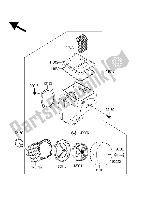 Tutte le parti per il Filtro Dell'aria del Kawasaki KDX 200 1999