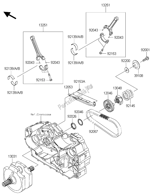 All parts for the Crankshaft of the Kawasaki Vulcan 1700 Nomad ABS 2015