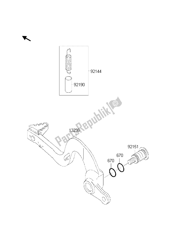 Todas las partes para Pedal De Freno de Kawasaki KX 250 2002