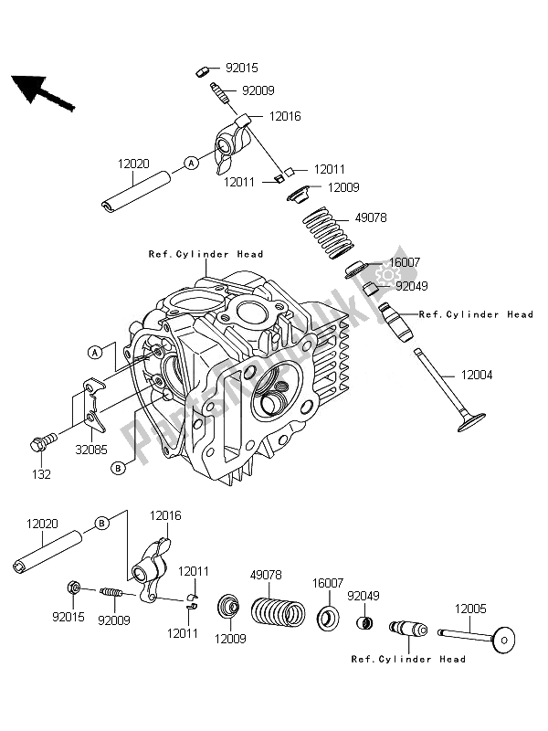 All parts for the Valve(s) of the Kawasaki KLX 110 2010