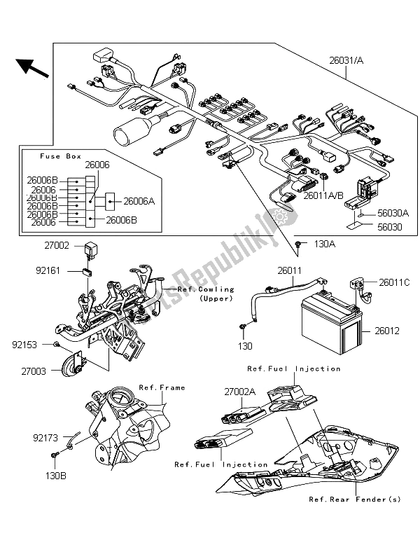 All parts for the Chassis Electrical Equipment of the Kawasaki Z 1000 SX 2012